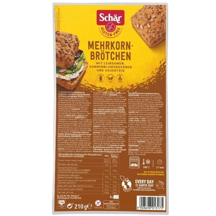 Mehrkornbrötchen 4 Stück - Glutenfrei
